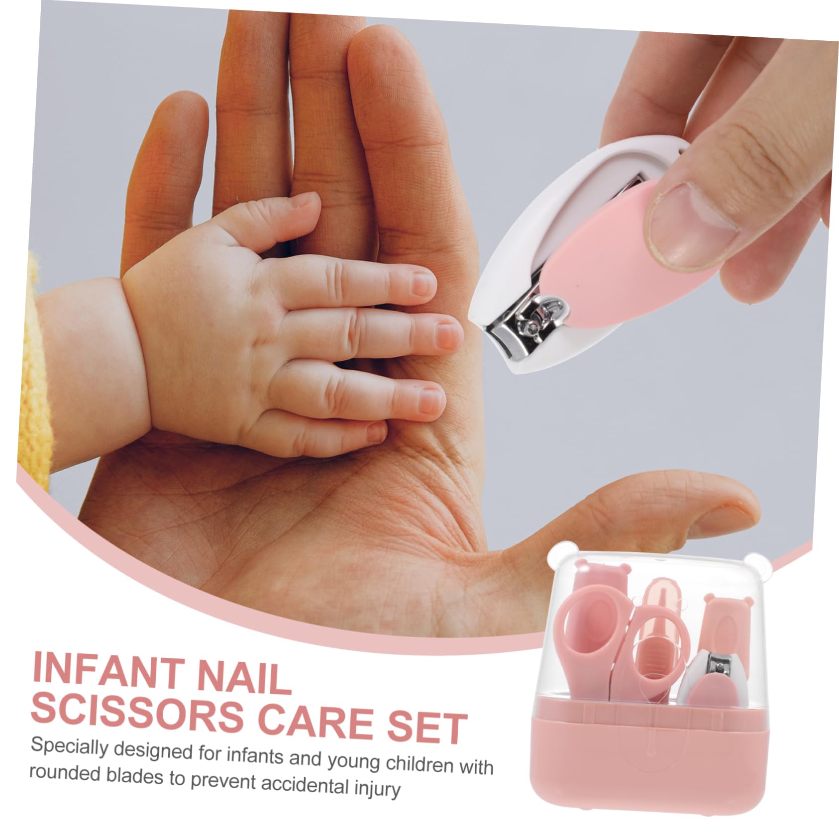 GARVALON Nail Kit for Boys and Girls Baby Clipper Baby Nail Trimmer Set Pedicure Tools Present Set Pink