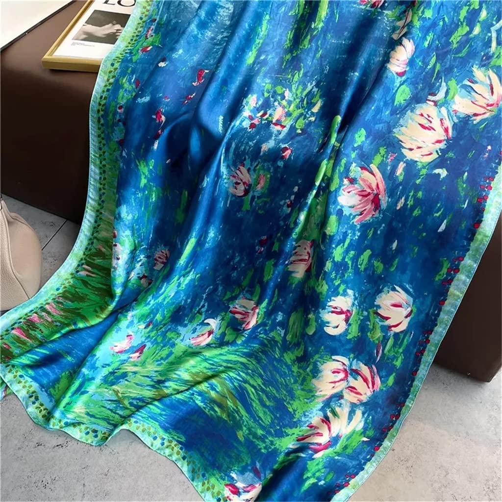Pañuelo de Seda para Playa, pañuelo para Mujer, pañuelo para el Cuello, pañuelo para la Cabeza, pañuelo para la Cabeza, pañuelo para la Cabeza, pañuelo para la Cabeza (90 x 180 cm)