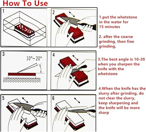 Miniatura 7 de 5 piezas de piedra afiladora de cuchillos, piedra afiladora de diamante con placa extra fina y base antideslizante, herramienta de molienda de