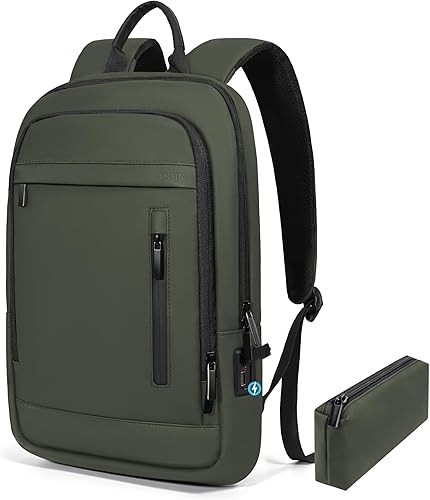 Mochila de negocios para hombre, mochila ligera para computadora portátil de viaje, mochila antirrobo resistente al agua para computadora de 17.3