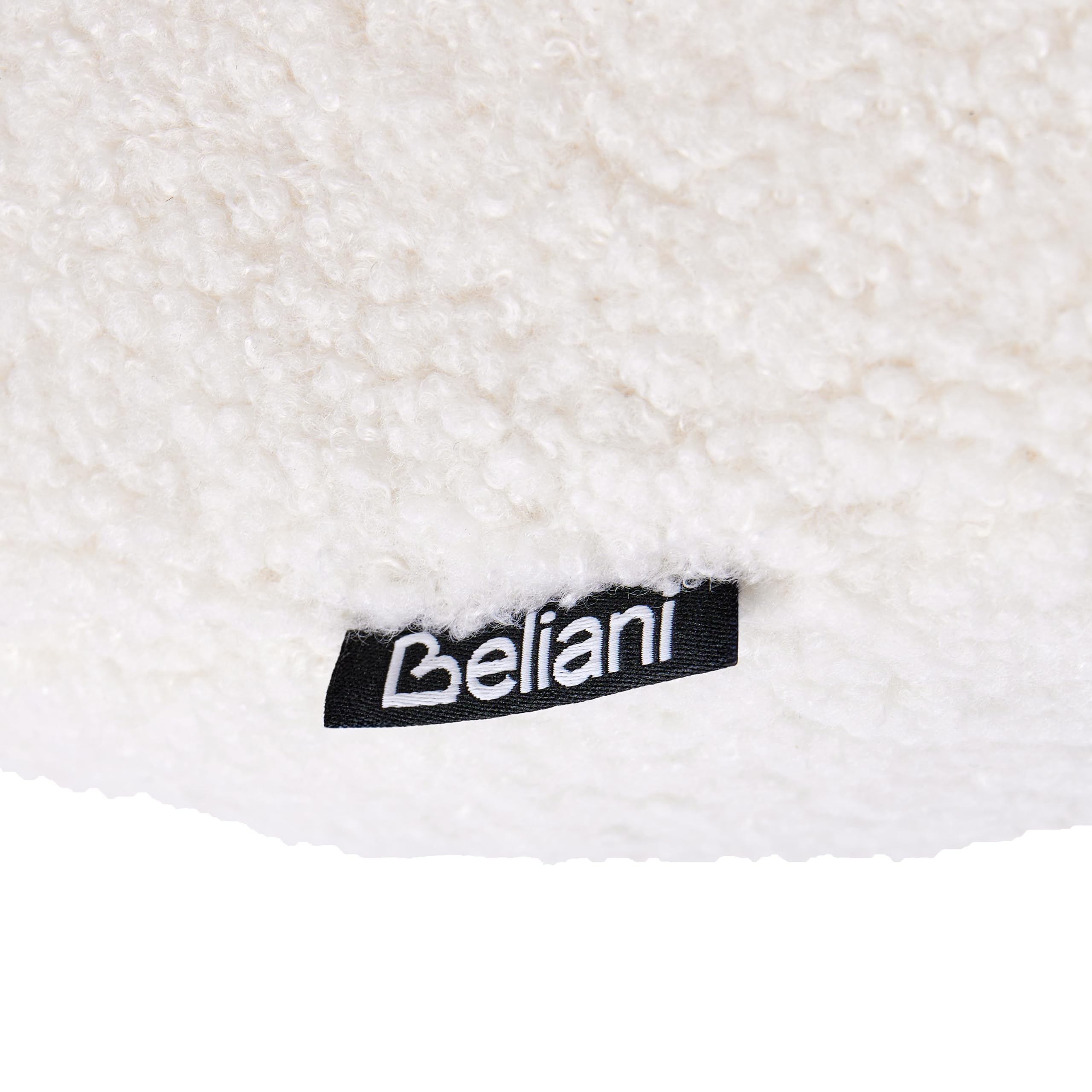 Beliani Sillón de Sala de Estar Estilo Retro tapicería de bouclé Patas tapizadas Blanco Crema Ilbro