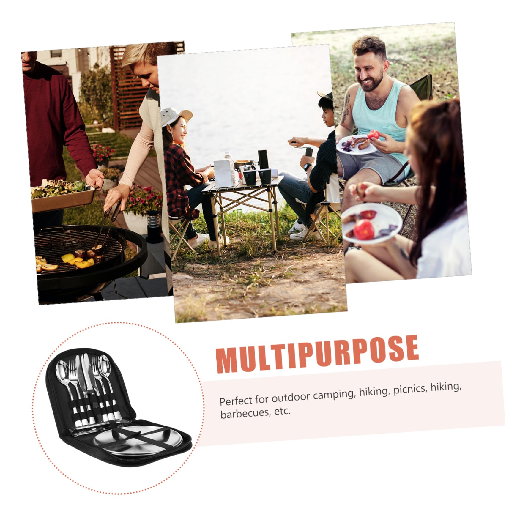 TOYANDONA Utensili in Inossidabile Kit Posate Custodia Per Picnic Escursioni e Barbecue