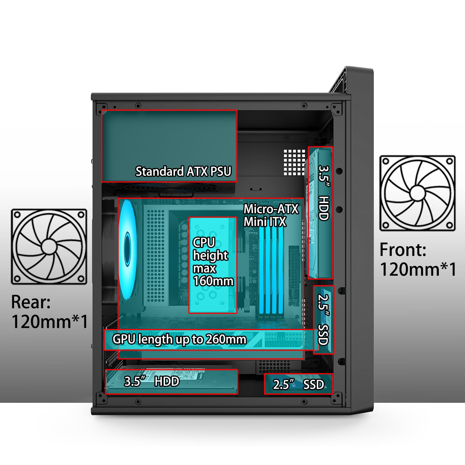 Matx Case Mini Itx Atx Psu Sfx 300W Mini Itx Funtes Computer Parts