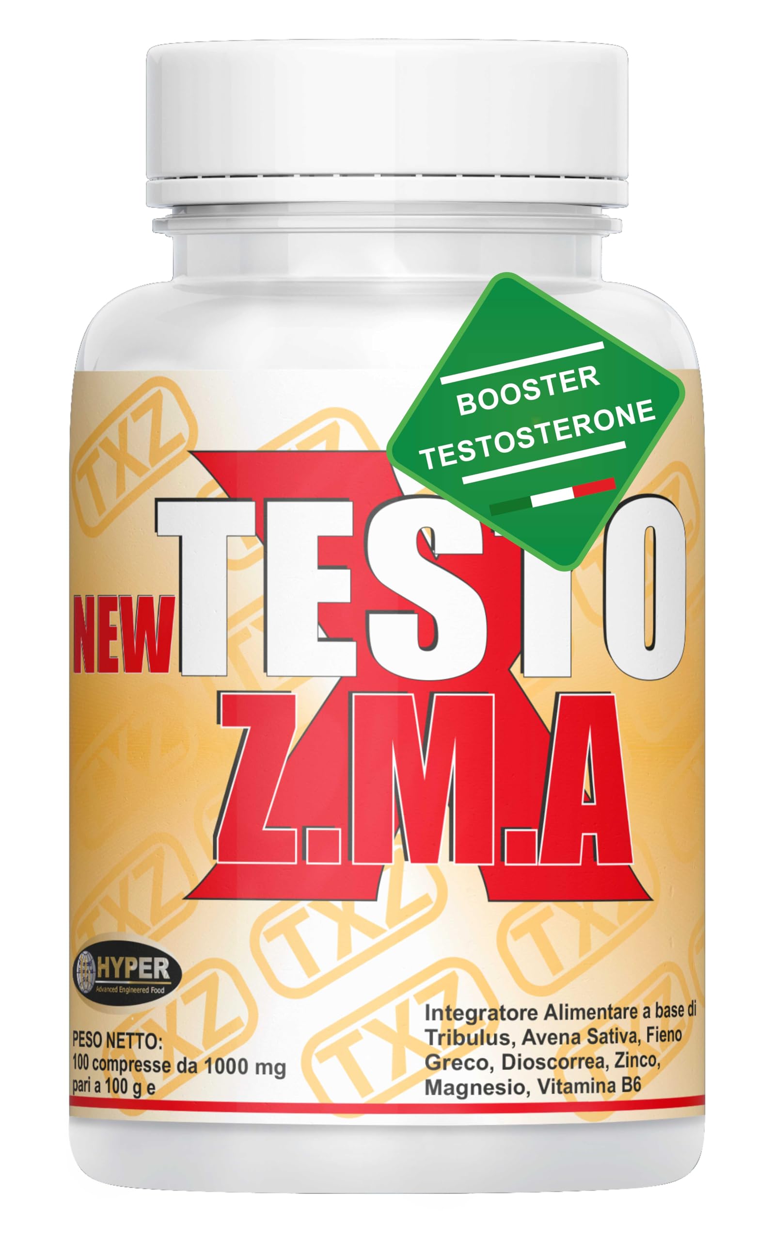 Testo X ZMA - Integratore per Uomini con Tribulus, Fieno Greco, Zinco, Magnesio e Vitamina B6 - Supporto Testosterone, Recupero Muscolare, Energia - Perdita del Desiderio Sessuale, Stanchezza
