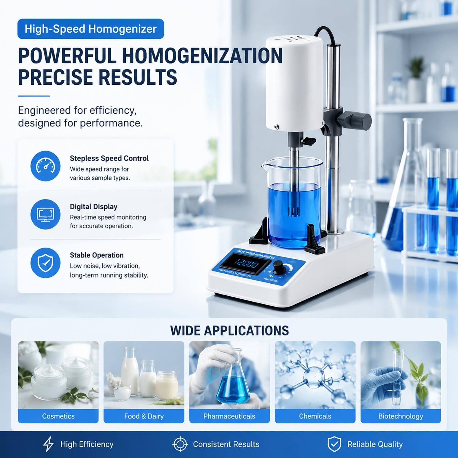 Emulgator homogenizatora o dużej prędkości 20–1000 ml, 2 sondy