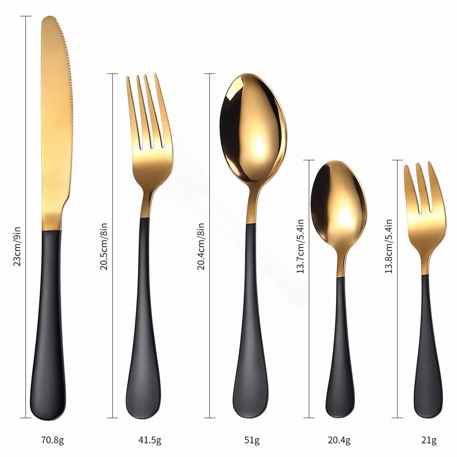 Juego de cubiertos de oro Set de cubiertos de acero inoxidable verde Conjunto de vajillas de cocina Set Cuchara Tenedor Cuchillo Tenedor completo Vajilla occidental (Color : Pink gold)