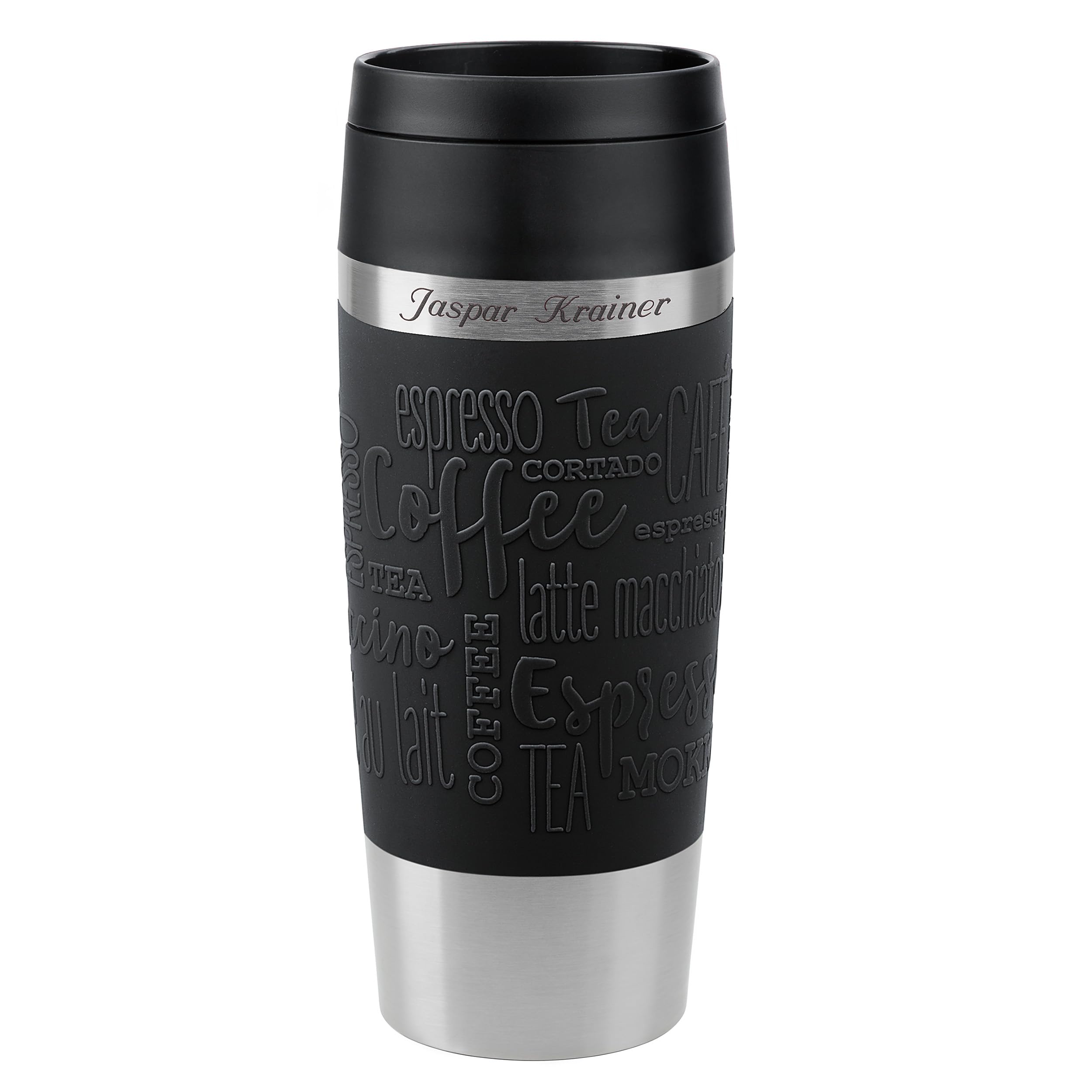 Emsa Thermobecher Travel Mug Classic Schwarz 360 ml mit 