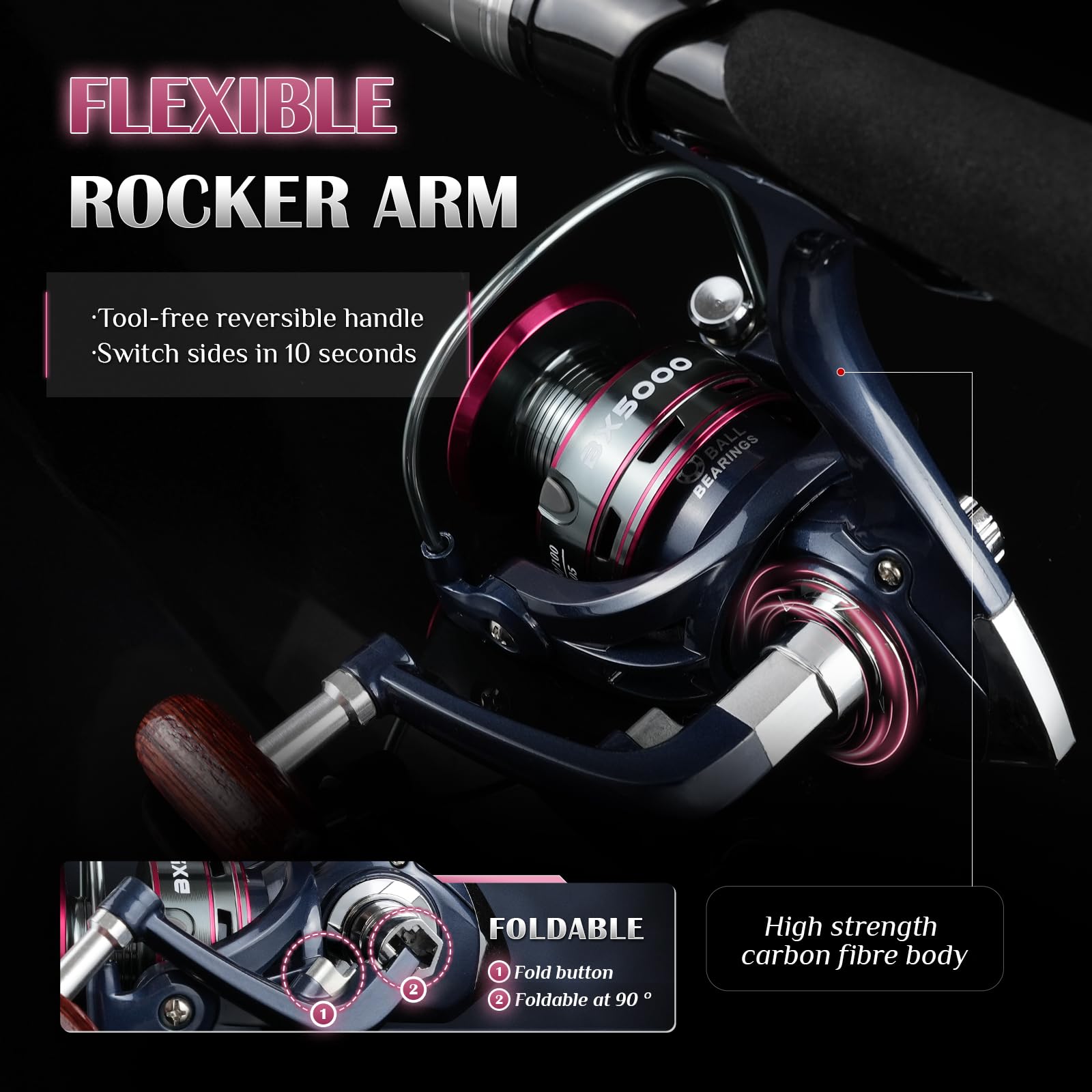 BX Spinning Fishing Reels Metal Spool Interchangeable Freshwater Saltwater Trout Carp Spinning Reel (4000) : Sports & Outdoors