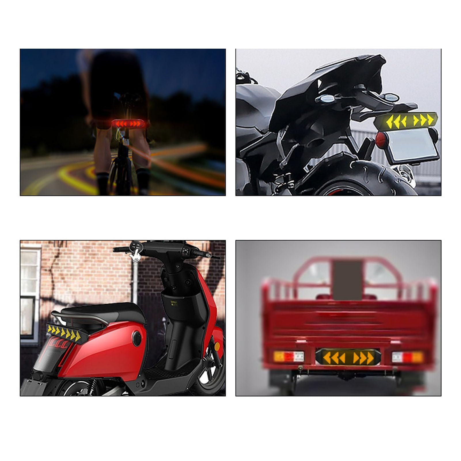 Panneau LED couleur, contrôle par application, clignotants, chargement USB pour vélo