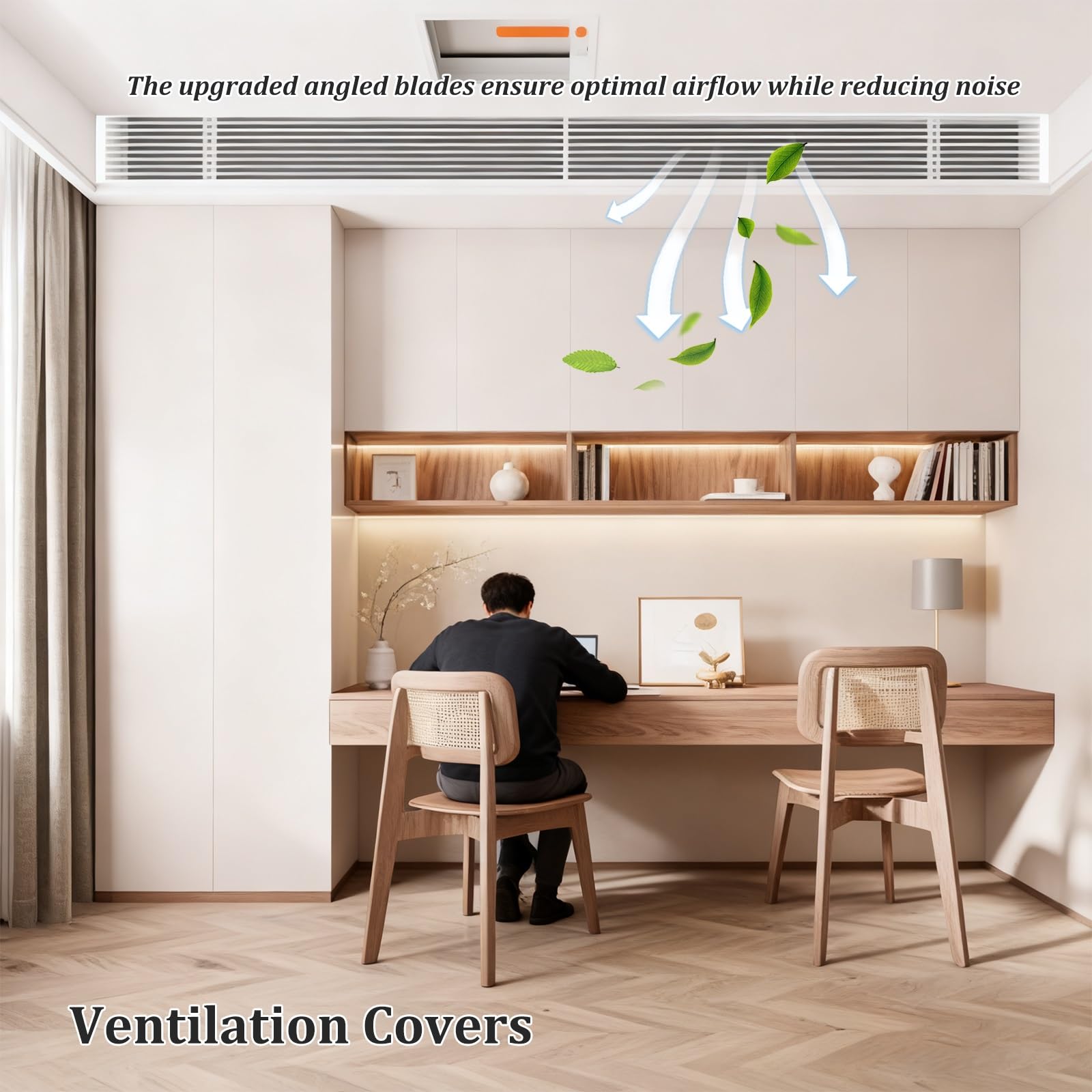 Cubierta de ventilación de Techo Moderna de 50x15 cm y 120x30 cm, extraíble, para lavadero, Dormitorio, Elegante solución de climatización, Mejora de la decoración del hogar.