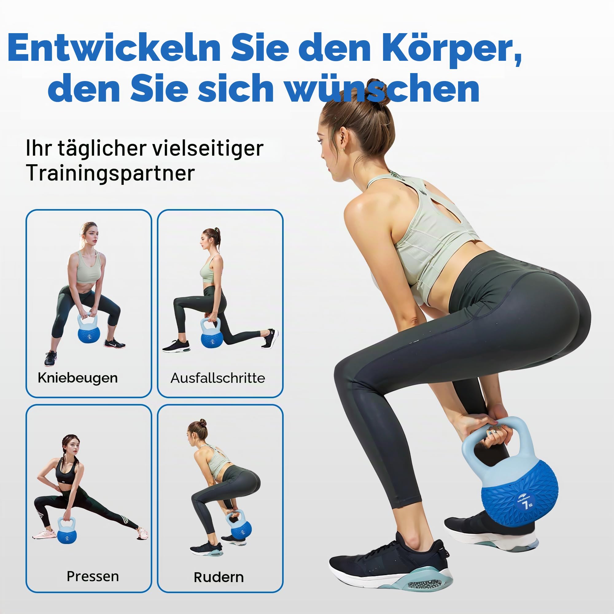 Leikefitness Weiche Kugelhanteln, rutschfestes Griffgewicht für Damen und Herren, gepolstert, schlagsicher, Krafttraining, Kugelhantel, Heimtraining