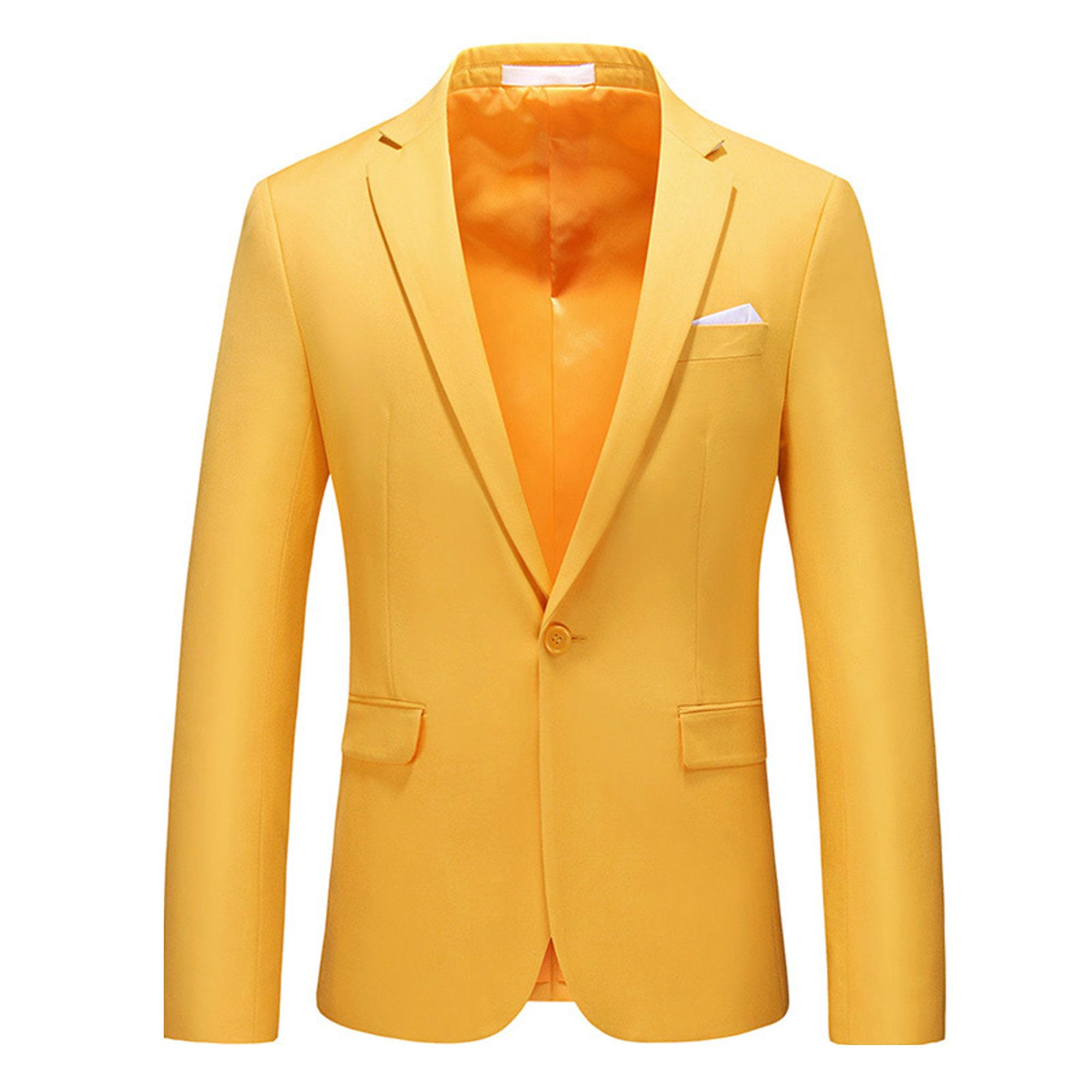 Men's Suit Jacket One Button Elegant Solid Blazer Sport Coats Slim Fit Single Breasted Party Blazer Jacket