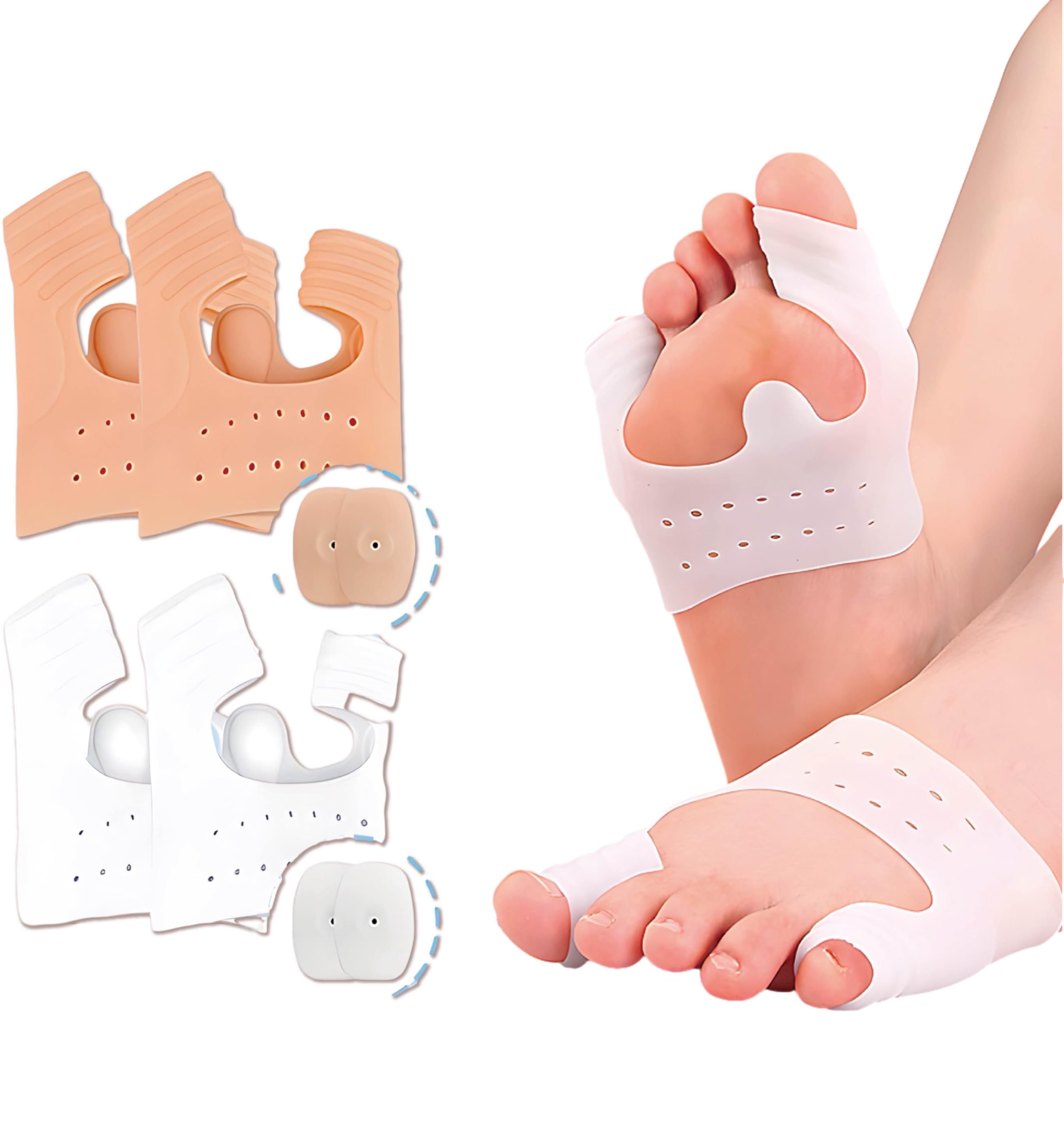 Big toe valgus orthotics，Best bunion corrector, Metatarsal Pads, Gel Toe Separators, Bunion Corrector Cushion, Toe Spacers, Ball of Foot Cushions, Soft&Breathable, Idea for Mortons Neuroma, Blisters,
