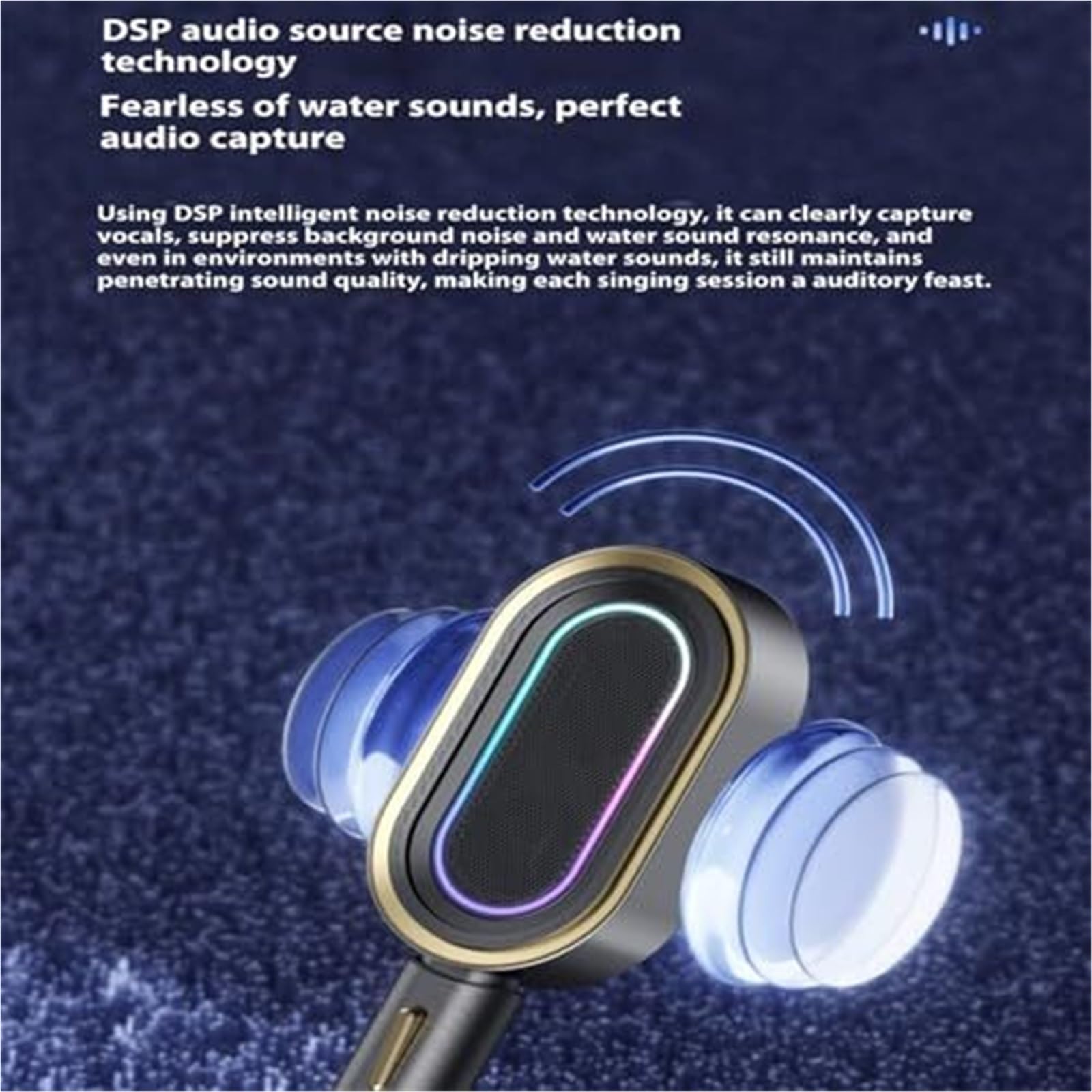 Głośnik prysznicowy Bluetooth z wodoodpornym mikrofonem i głowicą prysznicową LED - System karaoke zmieniający kolor, odłączana wysokociśnieniowa głowica prysznicowa z długim czasem