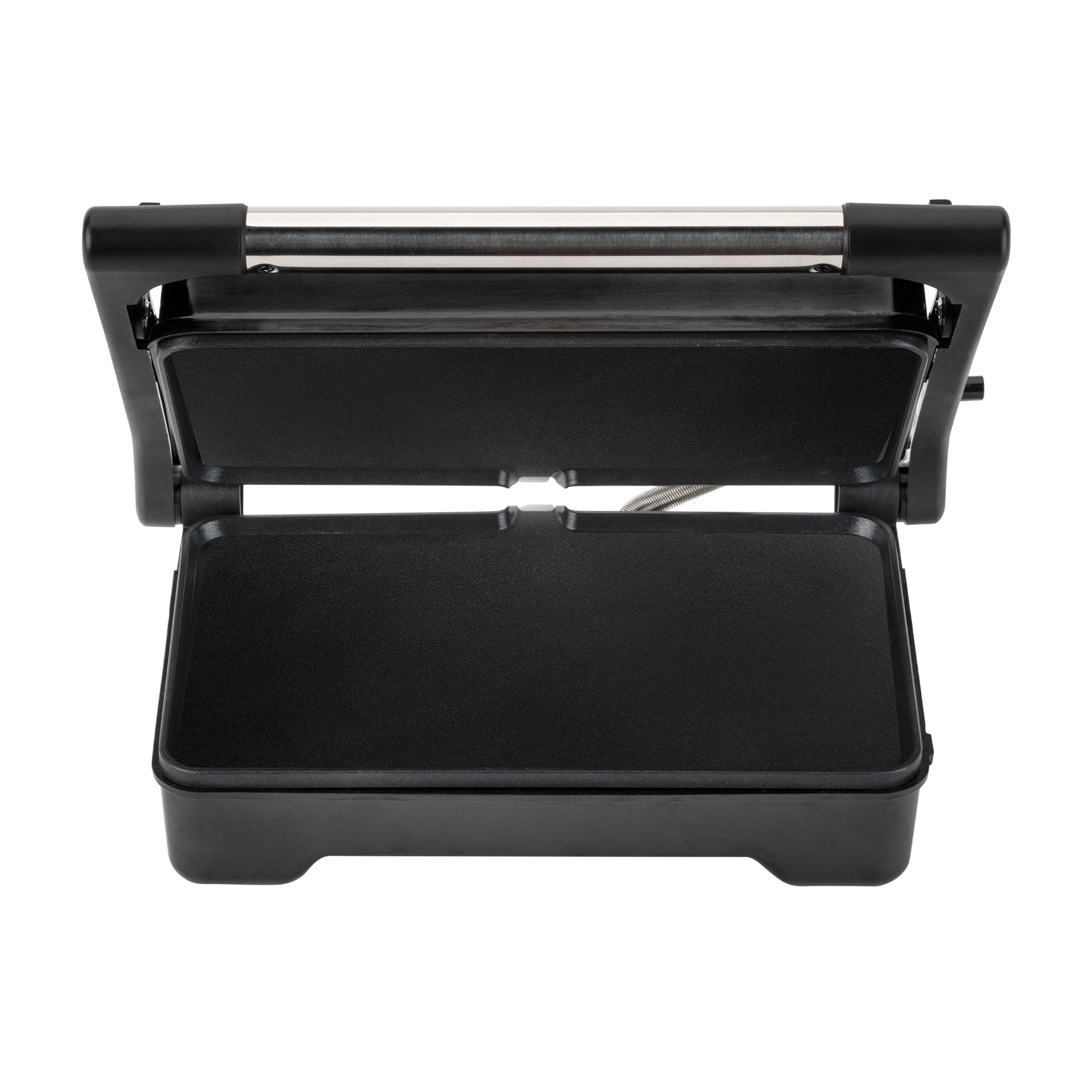 JATA JEGR1183 - Grill de asar doble 1500 W | Parrilla eléctrica con apertura 180° y tapa basculante | Termostato regulable | Placas lisas antiadherentes 26 x 16,5 cm libres de PFOA | Cocina sana