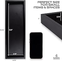 Vista 2 de Bandeja de madera negra – Vanidad, bandeja de tanque de inodoro de baño, organizador de encimera, almacenamiento de perfumes o joyas, velas