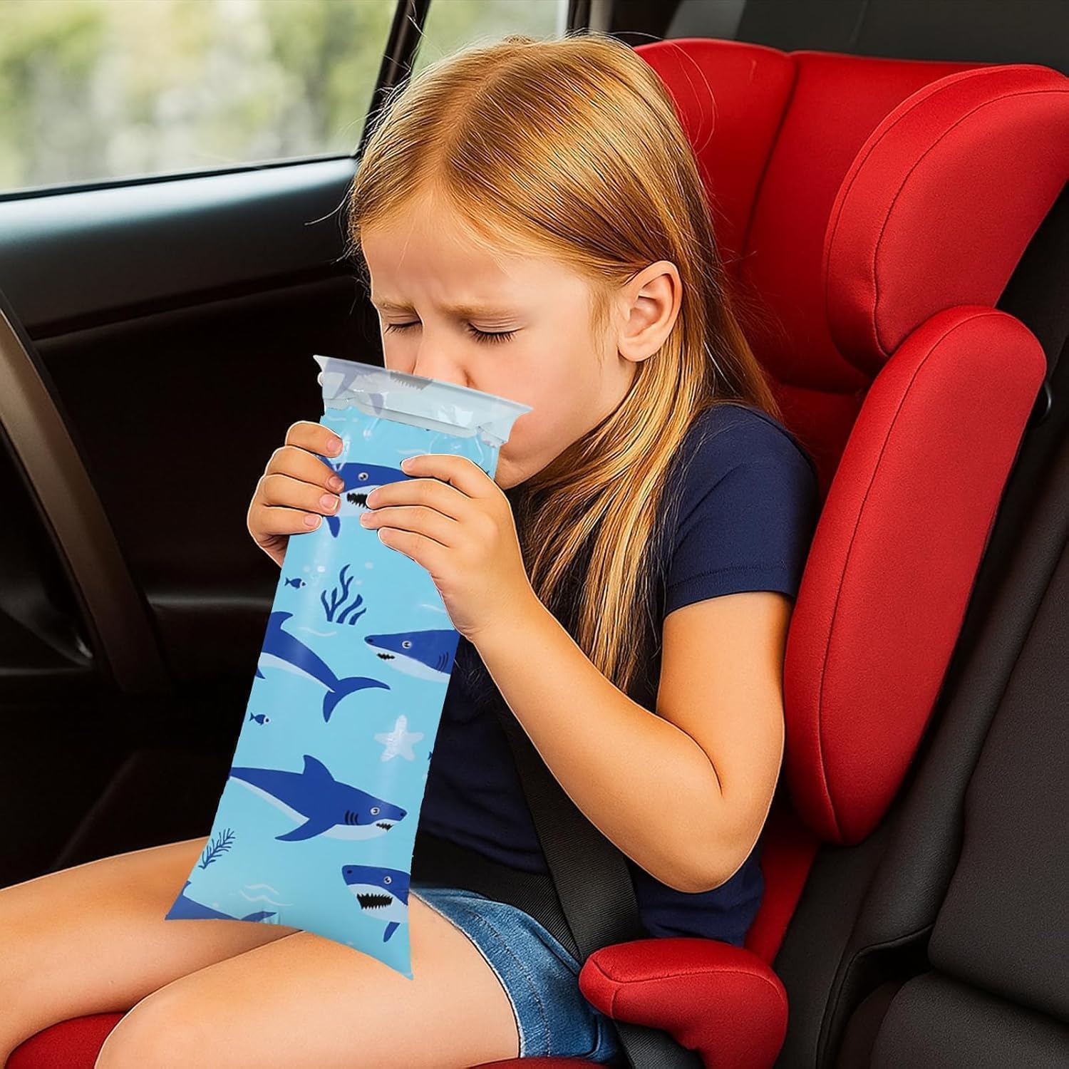 Sacchetto per Vomito 10 pcs Vomit Bag Bambini Adulti Sacchetti Vomito Auto 1000 ml Cartone Animato per Nausea da Viaggio in Auto Autobus Aerei