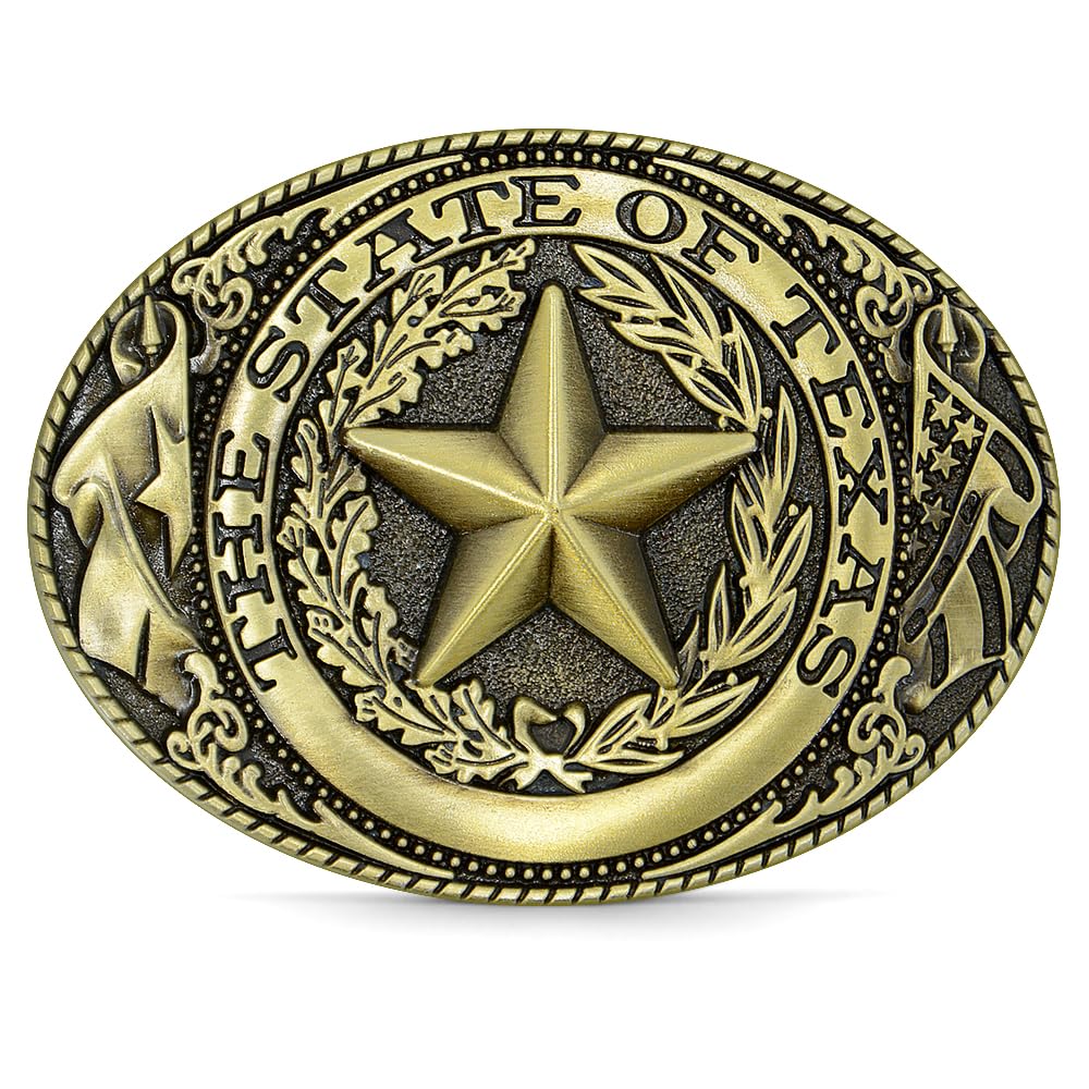 Cowboy Belt Buckle for Men - Western Belts Buckle for Man Woman, Gold Western Cowboy Belt Buckles for Men Women Belt Buckle, Patriotism Star Western-style Accessories, Gifts for Dad Boyfriend Husband