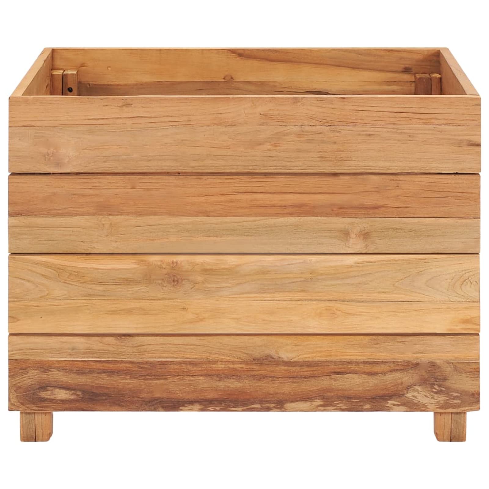 Hochbeet, Palettenrahmen, Hochteich, Gemüsebeet, Kräuterregal Balkon, Blumenbeet, Kräuterspirale, Tomatenbeet, Pflanzhochbeet, 50x40x38 cm Teak Altholz und Stahl