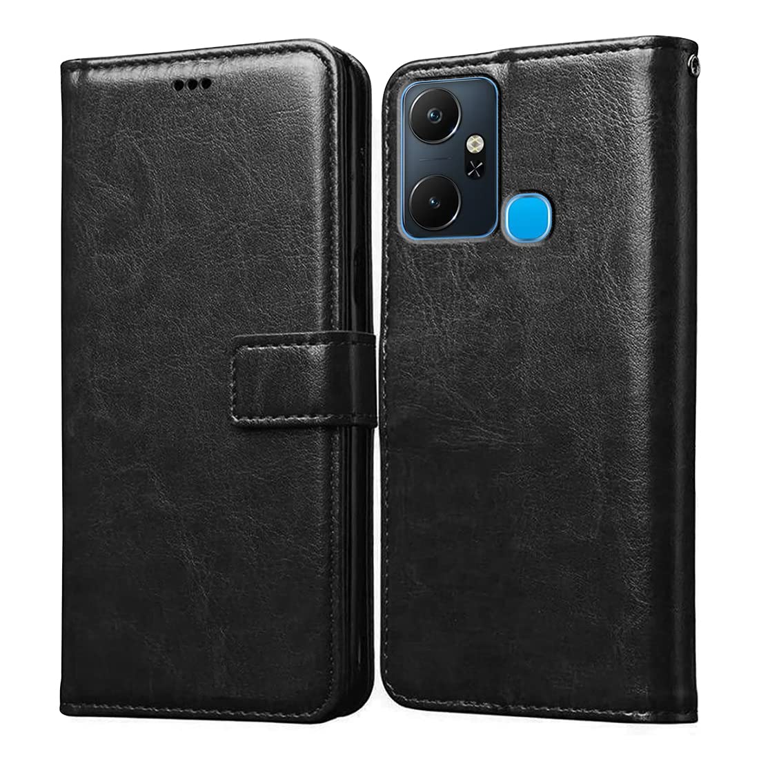 Casotec Flip Cover for Infinix Smart 6 Plus 4G | Premium Leather Finish | Inbuilt Pockets & Stand | Flip Case for Infinix Smart 6 Plus 4G (Black) (B0BFBV3BCV) Amazon Price History, Amazon Price Tracker
