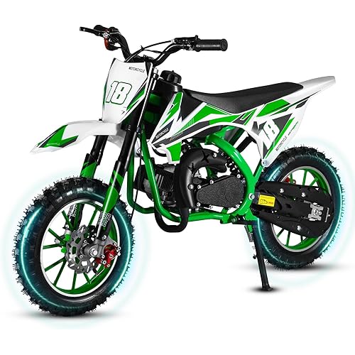 Pro-Version 50cc Kids Dirt Bike for Kid and Adluts| Kids Gift | Off-Road Tires | East to Install | Shock Absorption Springs| Soft Seat Cushion | Mini Bike for Yard Block Grasslands Sandy Use