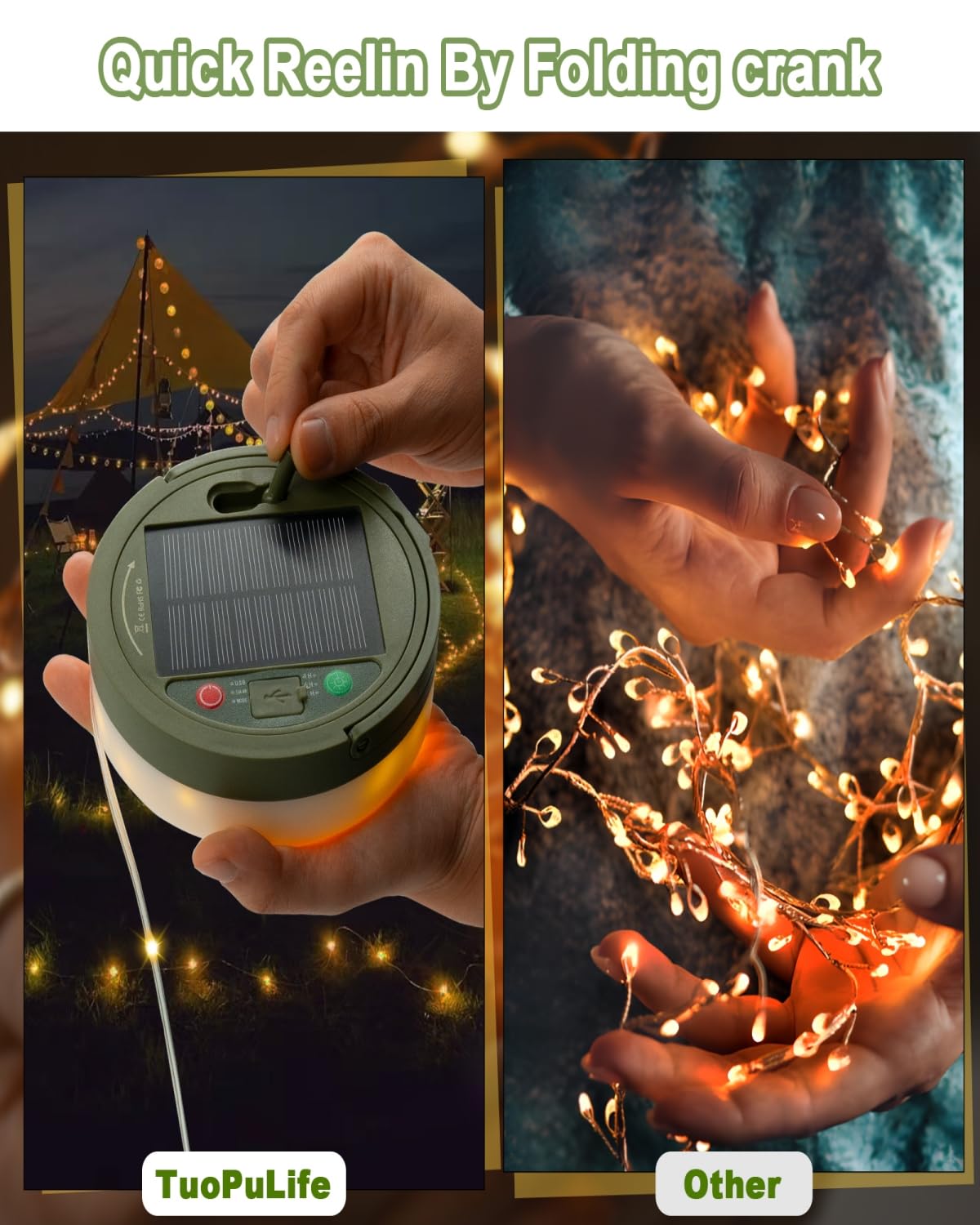 Solar-Camping-Lichterkette, 130 LEDs, 4-in-1 tragbare wasserdichte Camping-Lampe mit 8 Modi, hängende wiederaufladbare Zeltlaterne für Markise, Garten, Hof, Party, Weihnachtsdekorationen