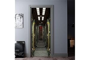 PVC Door Decals: Transform Doors with Striking Space Corridor