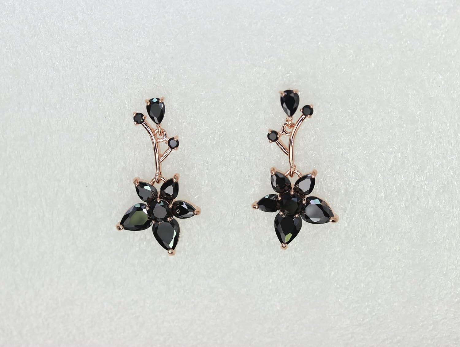 Faship Gorgeous CZ Crystal Floral Necklace Earrings Set - Image 4