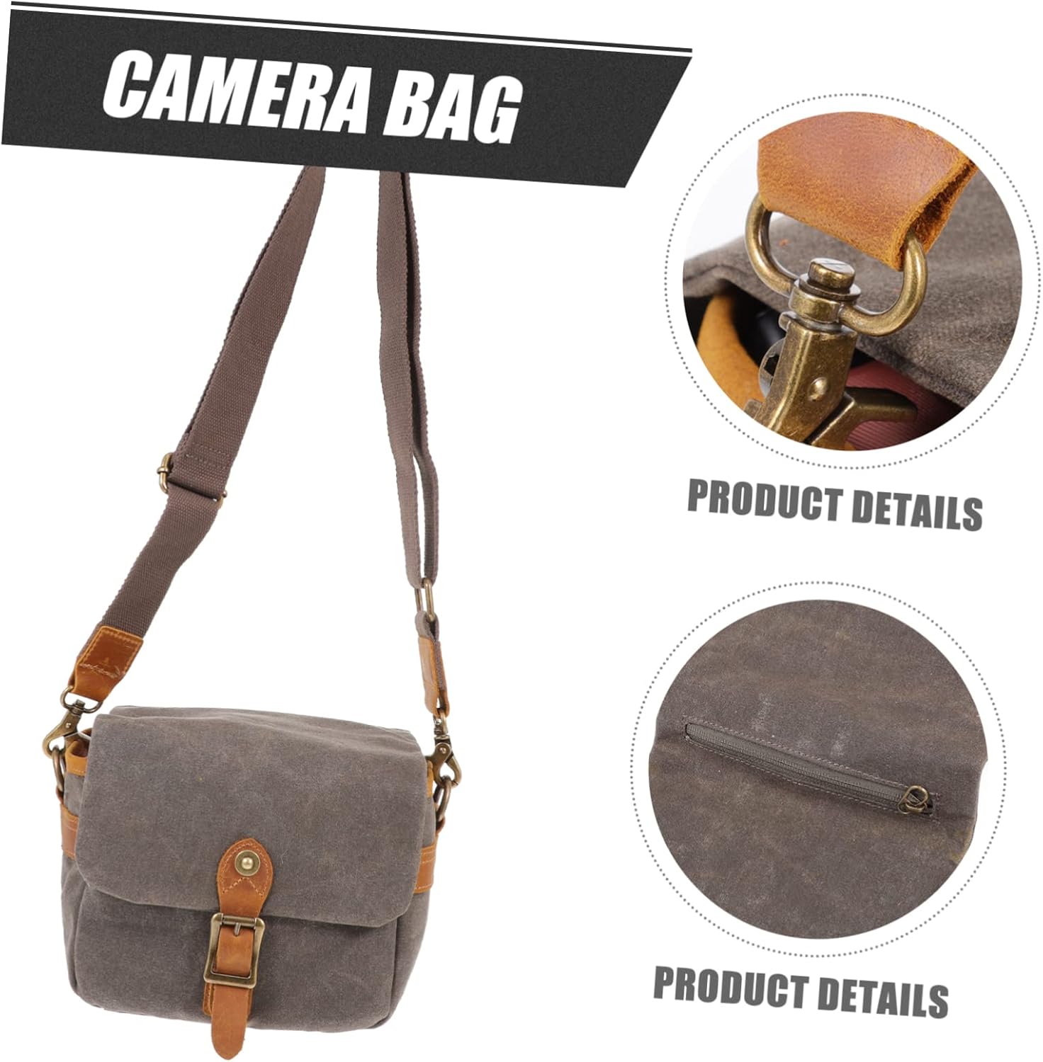 DOITOOL 1pc Water Resistant Shockproof Camera Crossbody Bag for Mirrorless Cameras Outdoor Shoulder Bag Organized Compartment for Travel Photography