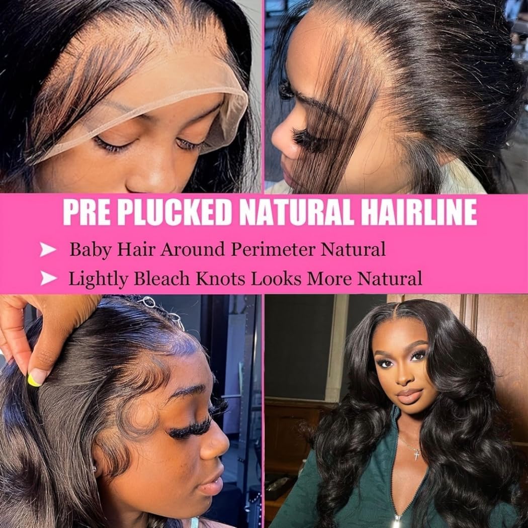 30 Inch 13x6 Lace Front Wigs Human Hair Wigs for Women 220 Density Body Wave Lace Front Wigs Human Hair Pre Plucked HD Lace Frontal Wig Body Wave Human Hairs