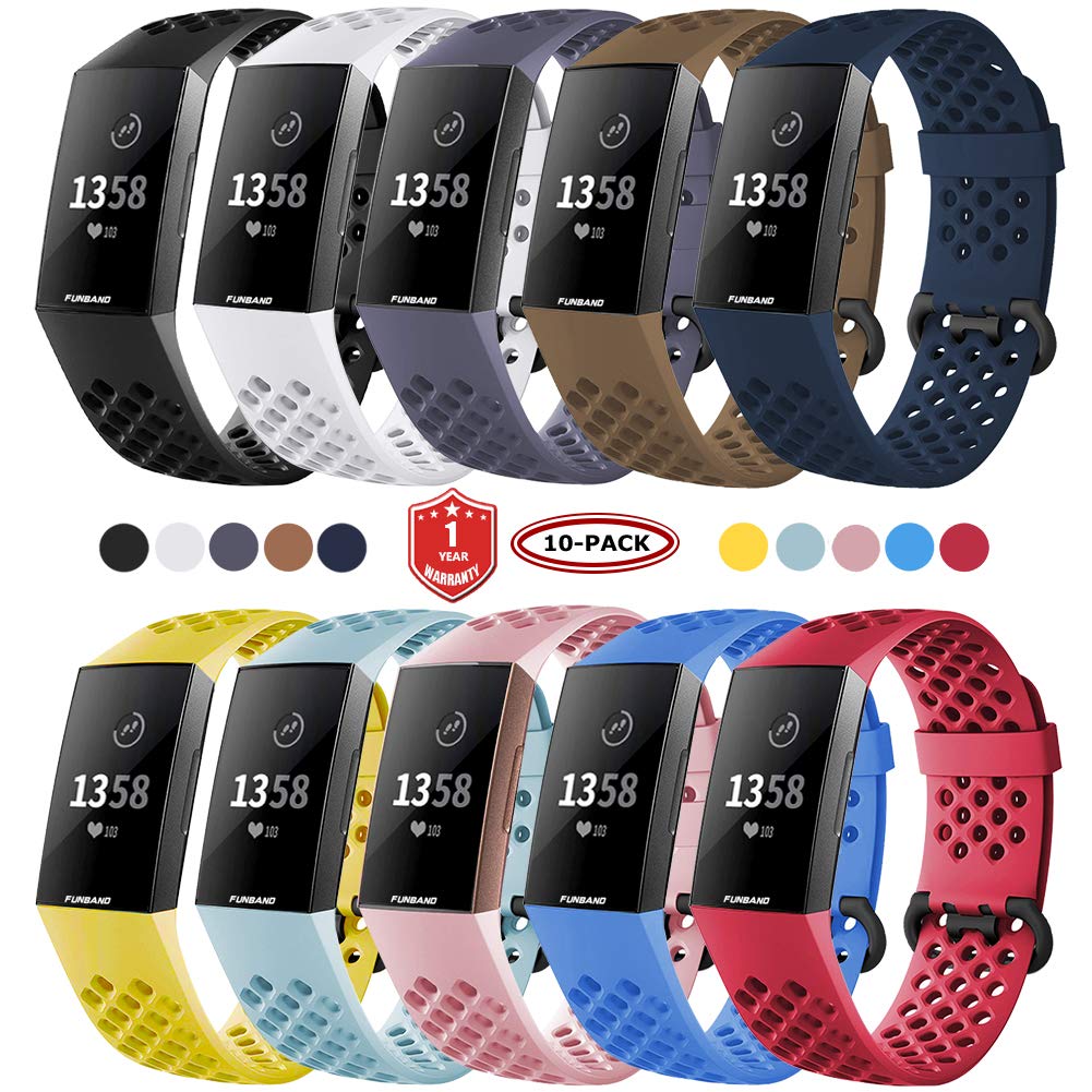 FunBand Fitbit Charge 3/Charge 4 Correa, Edición Especial Soft Silicona Deportes Recambio de Pulseras Ajustable Reemplazo Accesorios para Reloj Fitbit Charge 3/Charge 4 — view 15