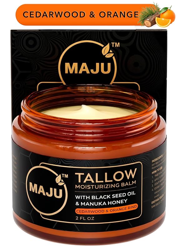 Bálsamo facial MAJU com sebo bovino, mel e fragrância de cedro e casca de laranja, 56 g