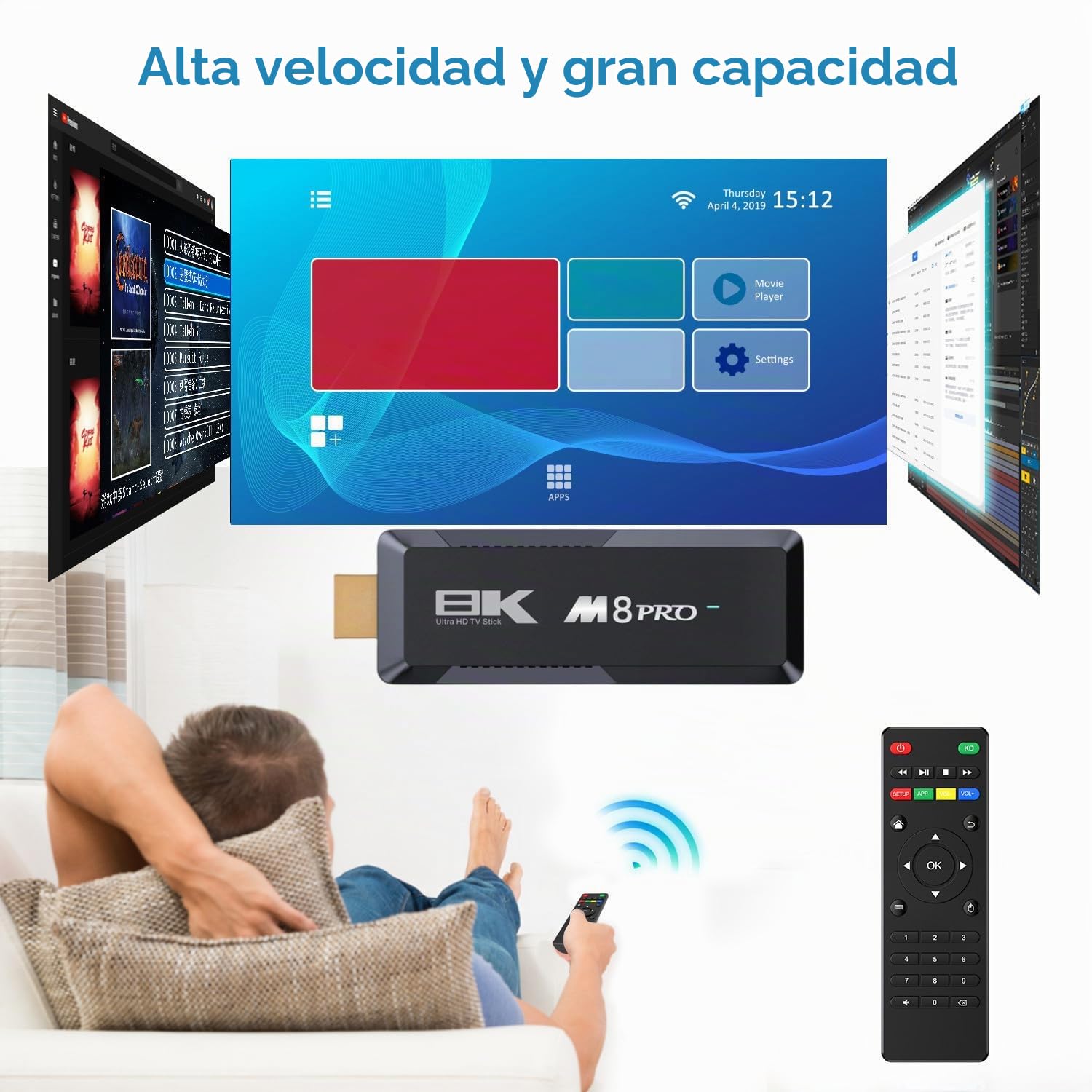Barra de TV inteligente, compatible con Chromecast y HDCP 2, WiFi, Bluetooth, Netflix, YouTube, Prime Video. Hasta 4K HDR10, CEC