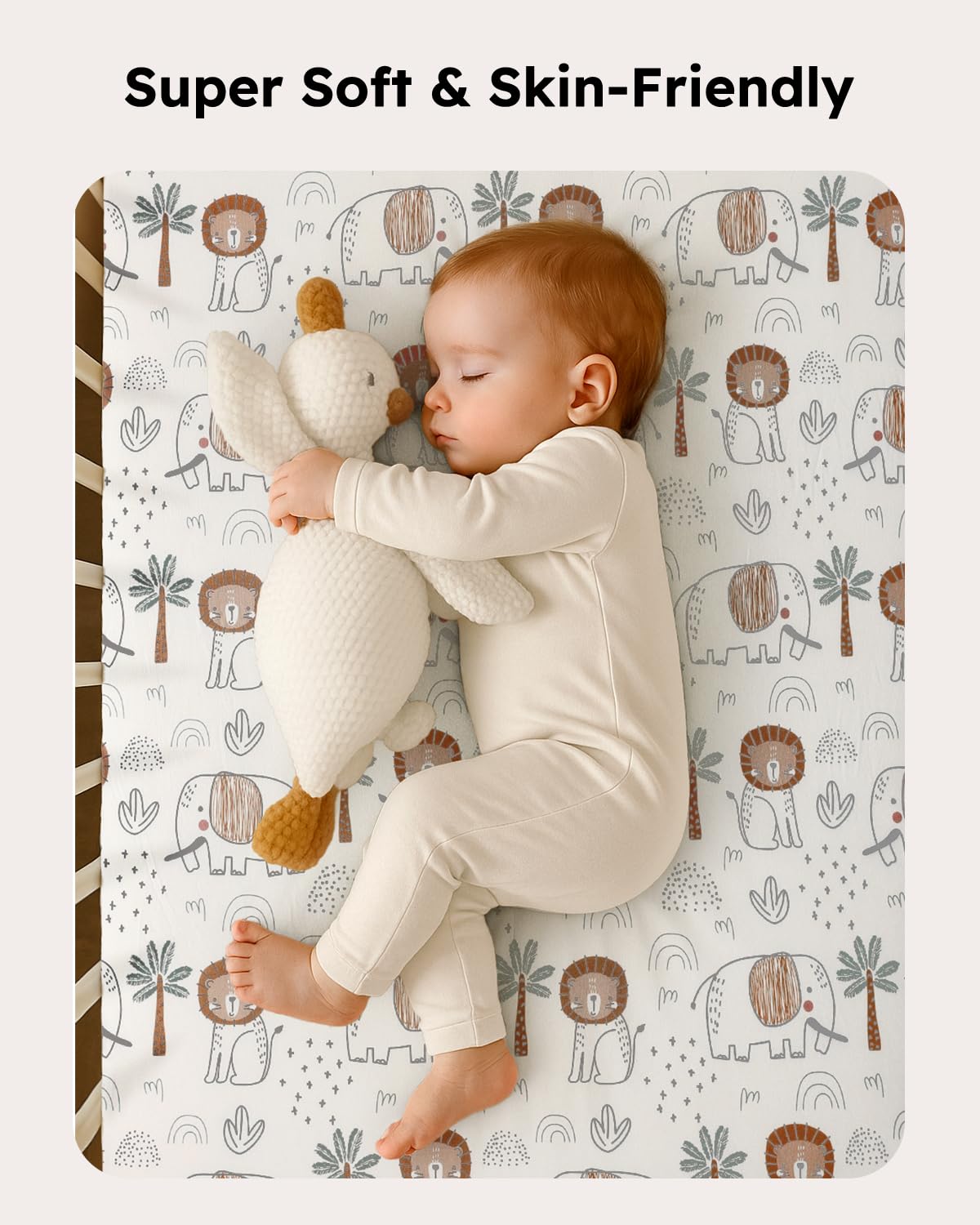 Pack and Play Sheets Fitted, Mini Crib Sheets 2-Pack for Pack N Play Mattress, Stretchy Playpen Sheet for Boys Girls, Softness and Breathable, 38" x 26" - Image 3