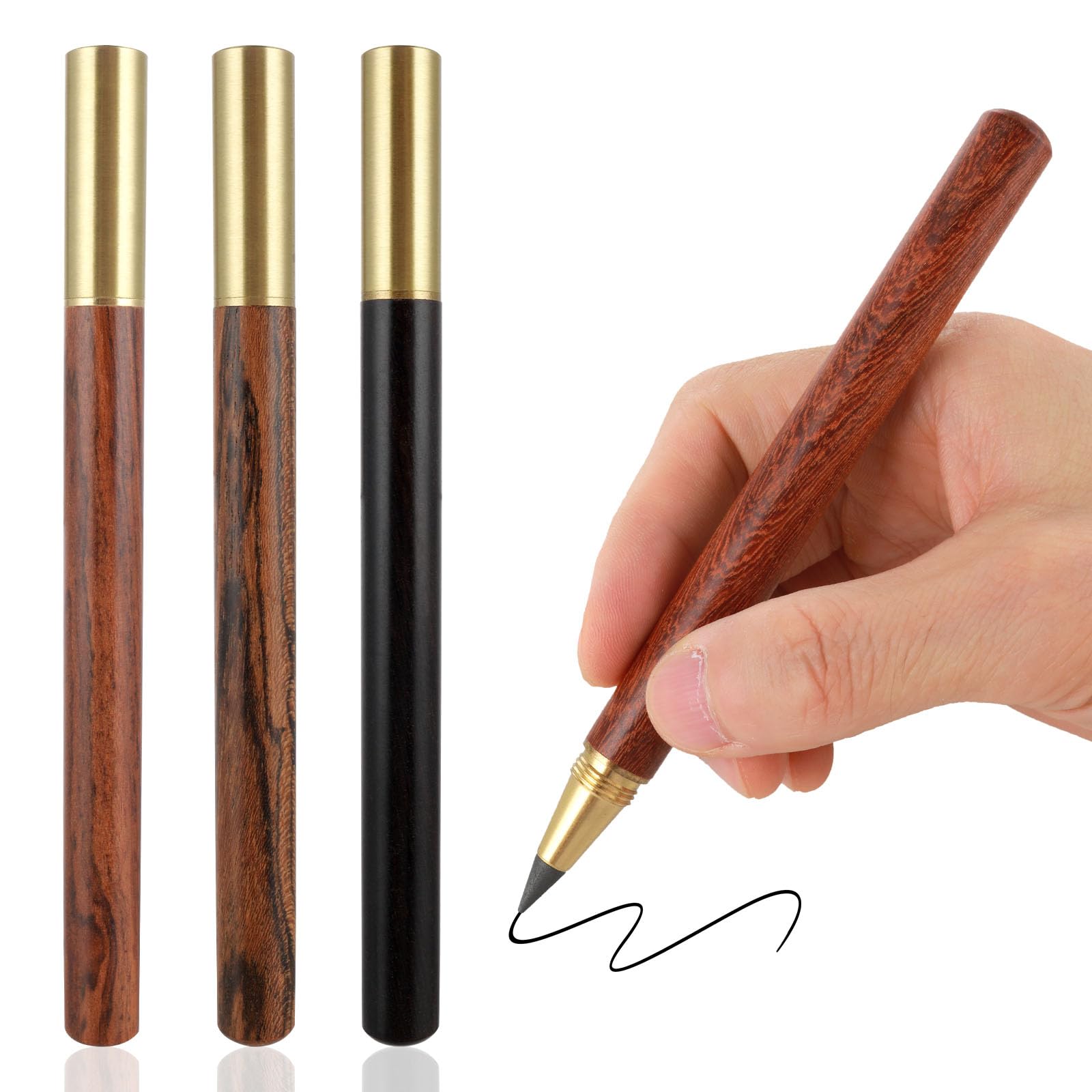 4 Lápices Infinitos Madera, Lápices Eternos Reutilizables, Sin Afilar, Lápices Sin Tinta Para Escribir, Dibujar, Estudiantes, Oficina En Casa, Suministros Escolares (4 Colores De Madera)