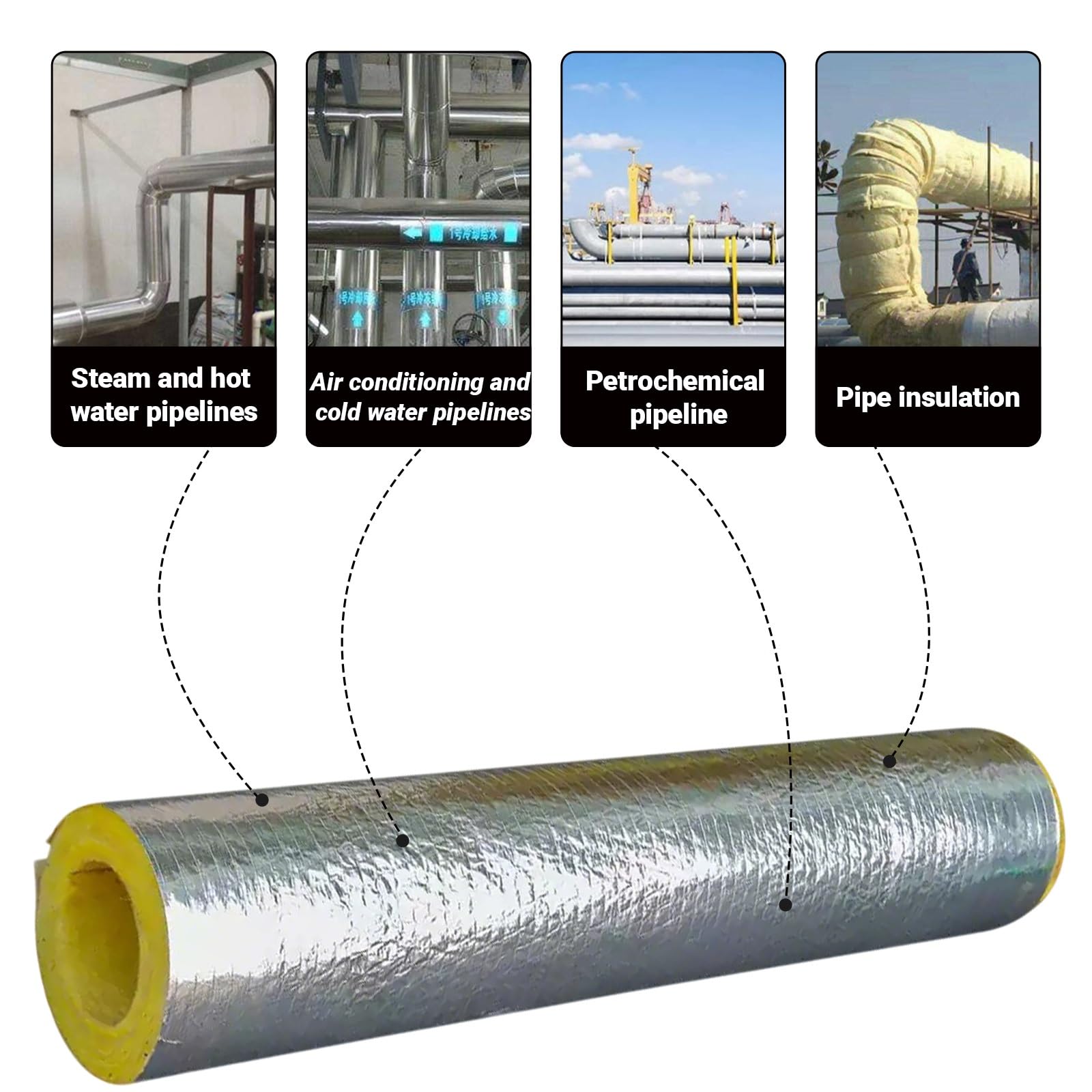 Tubo Isolante in Schiuma per Tubi,Tappetini isolanti autoadesivi,Isolamento Termico e Acustico,Guaina di Isolamento ,Copertura Antigelo Del Contatore Acqua,1m,50mmTHK(34mmID)