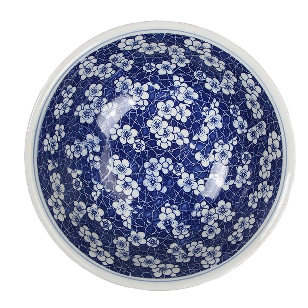 XYIANG Soup Bowl 16-inch Large Blue and White Soup Bowl Soup Bowl Noodle Bowl Ceramic Household Large and Basin Large Bowl Deep Bowls (A Large)