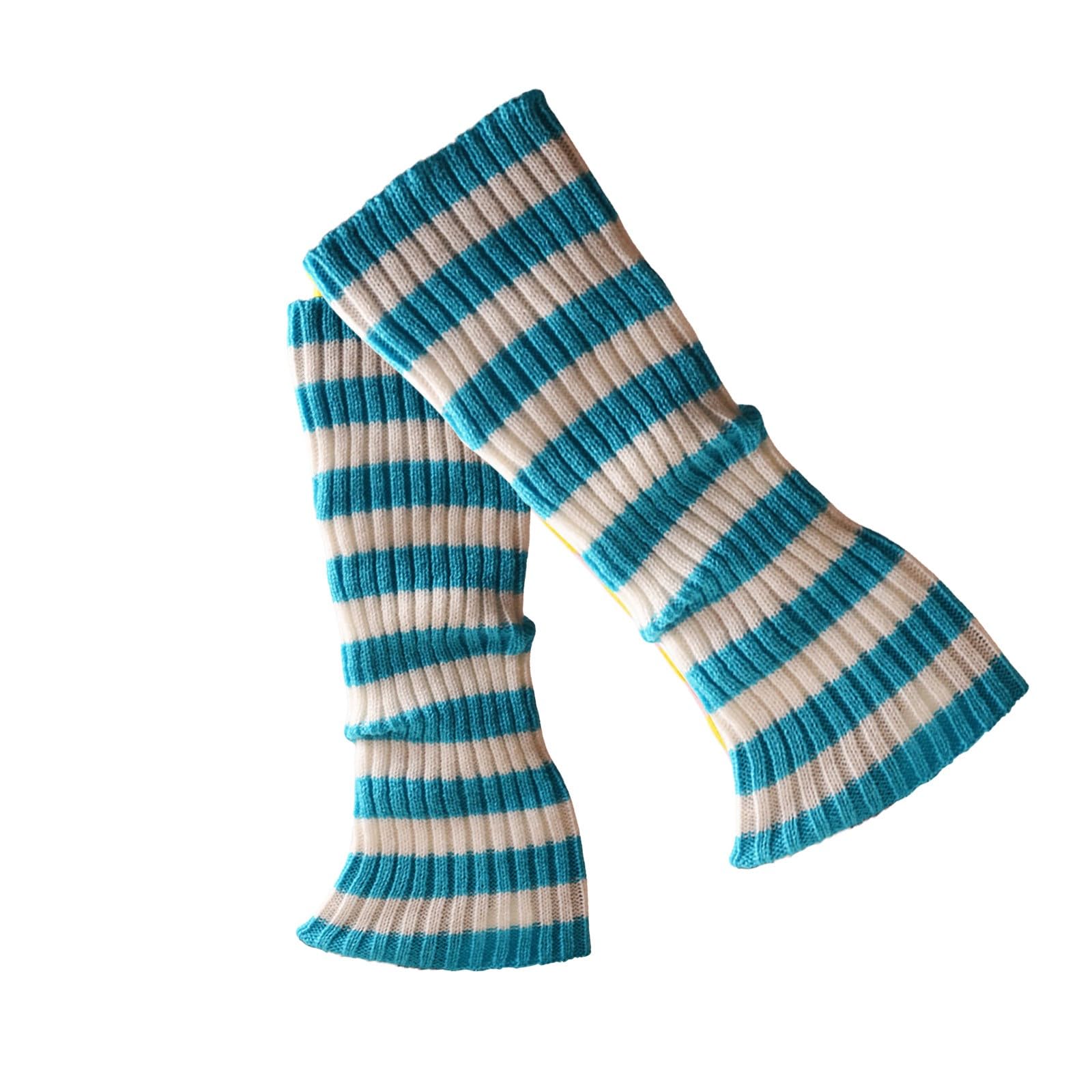 Leg Warmers Cute Leg Warmers Women Girl Flared Leg Warmers Striped Knitted Socks Over Knee Wide Leg Warmers