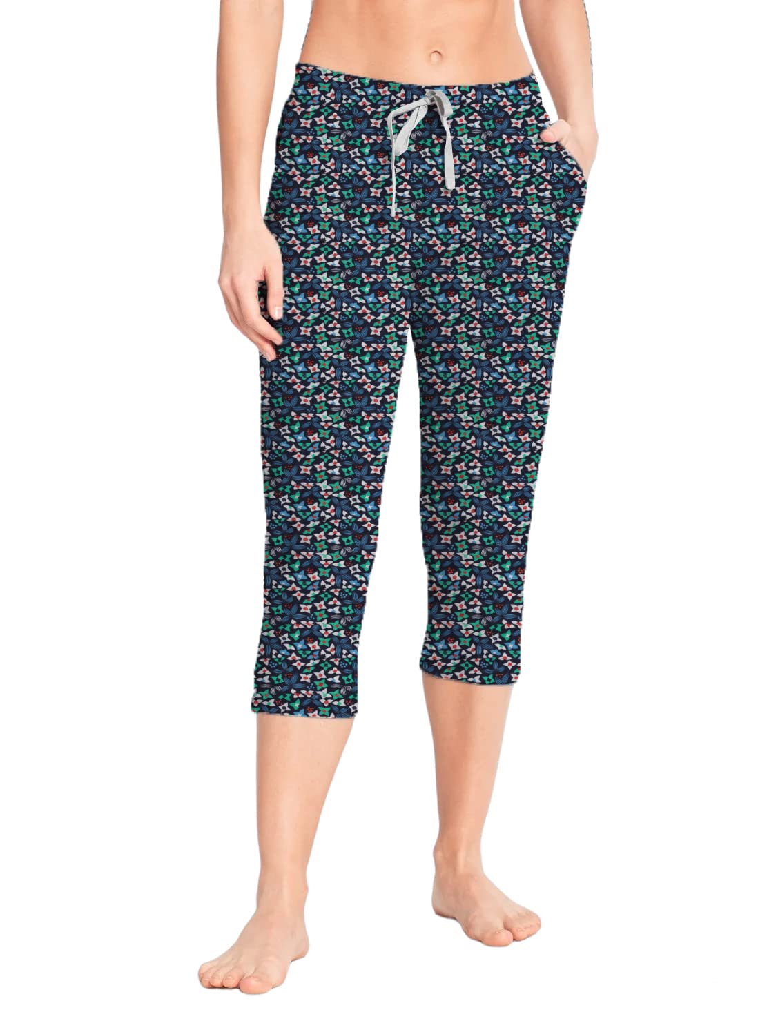 ktdd trading Women's or Girls Printed Cotton Capri with Pockets-picture-1