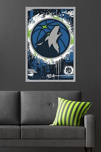 Vista 44 de Trends International NBA Minnesota Timberwolves - Póster de pared con logotipo Maximalist 23, 22.37 x 34.00 pulgadas, paquete de póster y clip