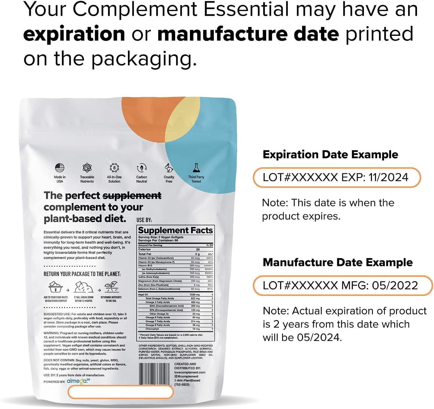 Complement Essential Vegan Multivitamin for Women & Men (30 Servings) — Amazon image 9