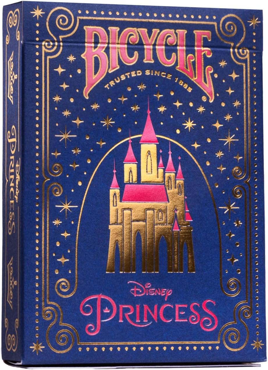 MJM Bicycle Disney Princess Playing Cards, Navy, 53 Cards, All Ages