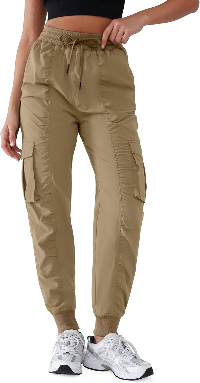 Lightweight Workout Joggers for Women 30" High Waisted Outdoor Running Casual Track Pants with Pockets