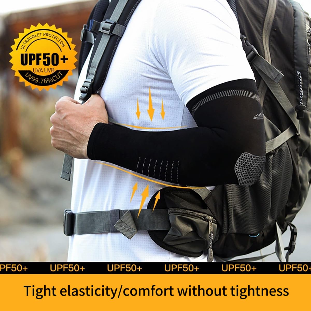 1 pares de brazos de compresión mangas de protección solar para hombre y mujer protección UV protección contra los brazos protección contra el frío UPF 50 calentadores de brazo para golf
