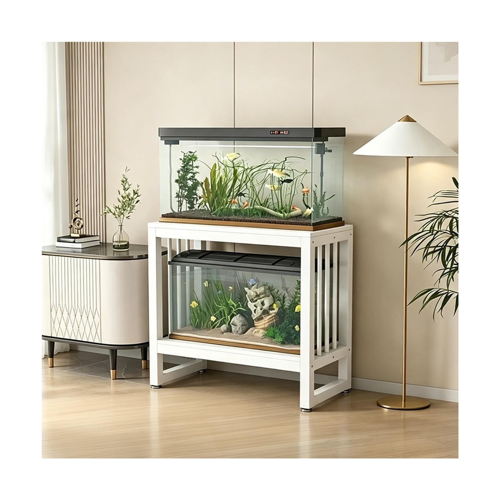 Mobile per Acquario, Scaffale per Acquario, Robusto e Durevole | Design a Doppio Strato per Lo Stoccaggio, Capacità di Carico di 200 Kg(A,60x40x80cm/23.6x15.7x31.5in)