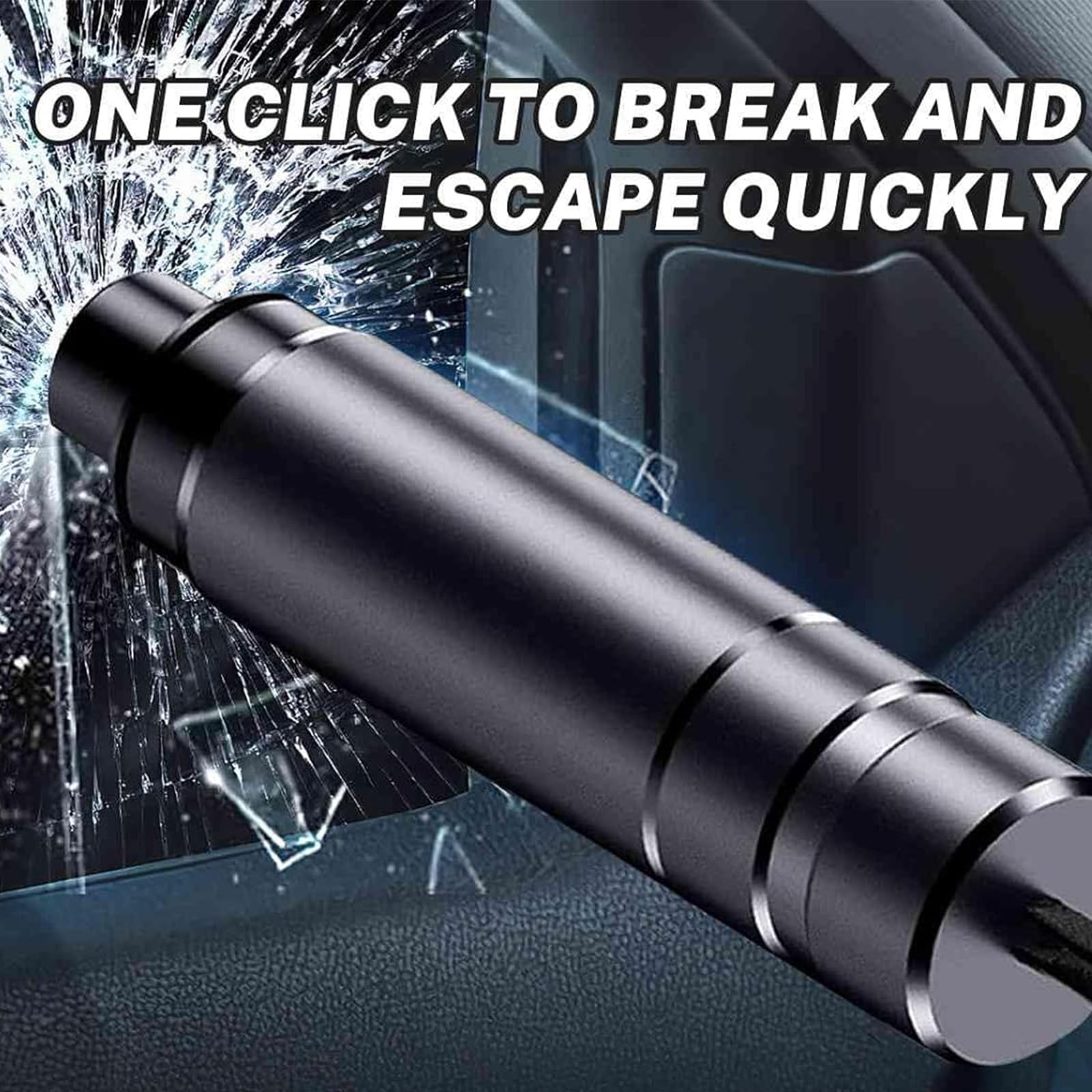 Yeria 4 Packs SafeHammer Window Breaker Seatbelt Cutter, 2025 Upgraded Safe Hammer Glass Breaker Under Water, Car Emergency 2-in-1 Escape Tool with Base (Red & Balck & Silver & Blue)