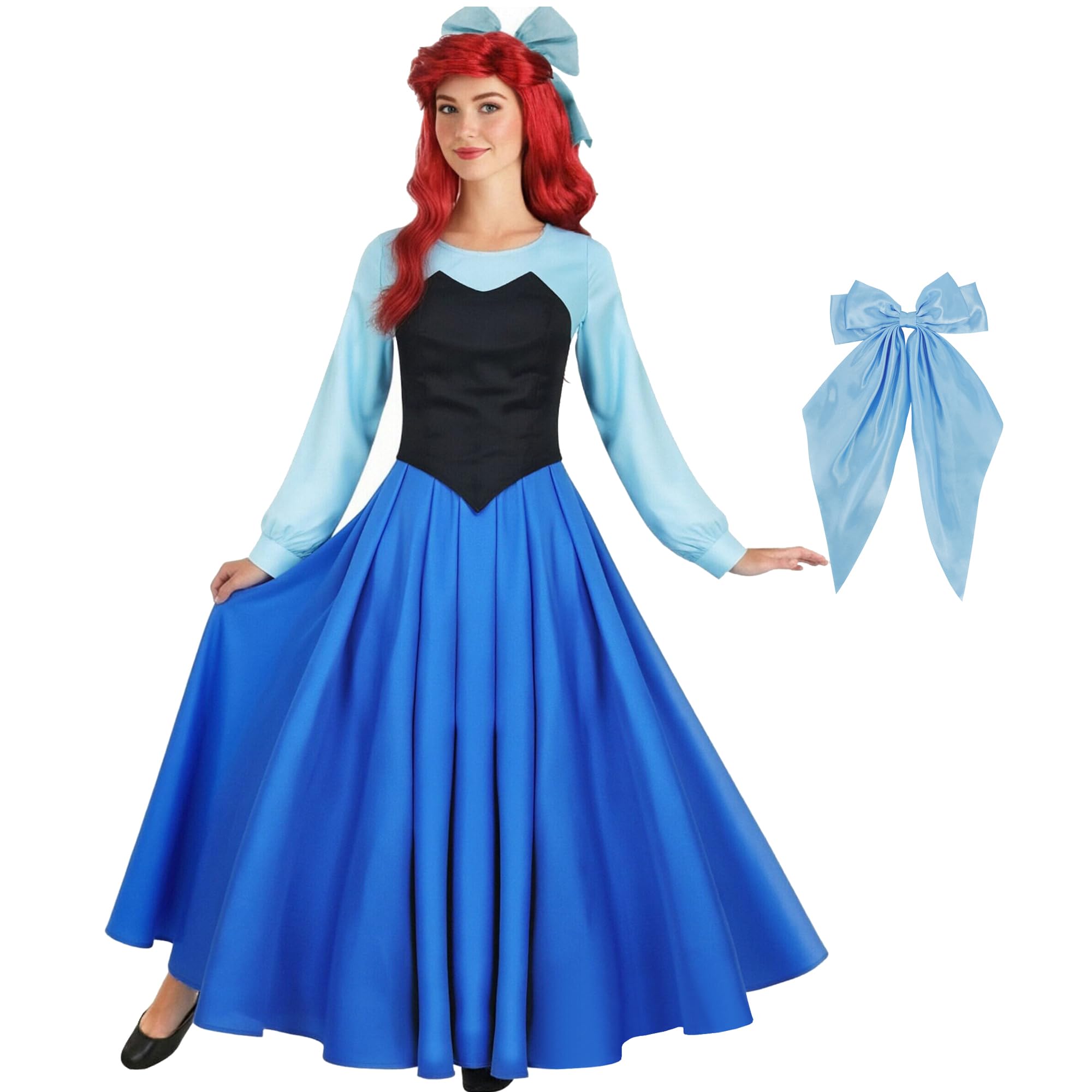 Ariel Costume da principessa sirena da donna, vestito per feste di Halloween, cosplay, compleanno, per adulti, film sirena 2023