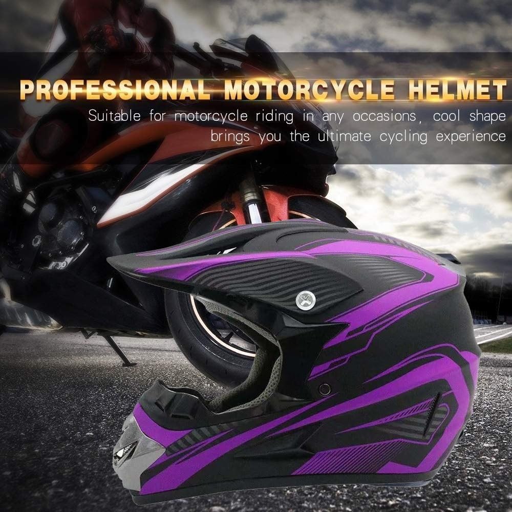 Integral MTB Casco de Motocross, con Gafas Guantes Mascarilla, Juventud Niño Todoterreno Motocicleta ATV Cascos, Cuesta Abajo Carreras de Enduro Quad Dirt Bike Casco