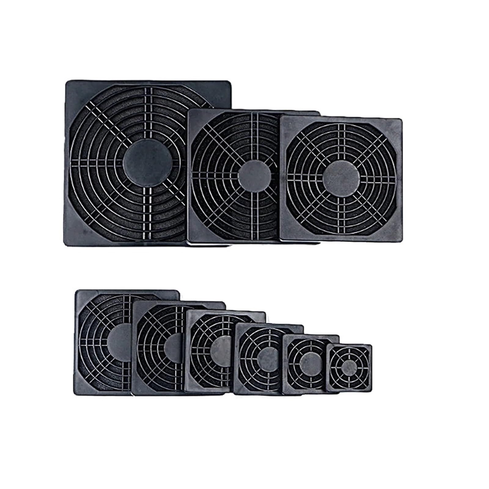 JJKKOZVQF 10PCS Dustproof 40mm 50mm 60mm 80mm 90mm 120mm PC Case Fan Dust Filter Guard Grill Protector Cover Plastic ComputerFan(50mm)