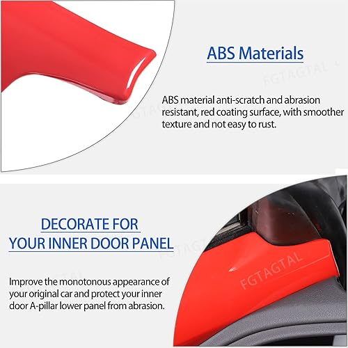 Miniatura 9 de Cubierta de panel inferior de pilar para puerta interior compatible con Chevrolet Corvette C8 2020-2024, borde de cubierta de reposabrazos de panel